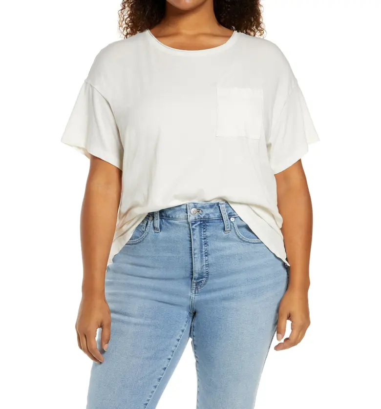 메이드웰 Madewell Softfade Oversize Cotton Pocket T-Shirt_LIGHTHOUSE