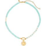 Madewell Spokeshine Carabiner Beaded Necklace_COOL BLUE
