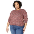 Madewell Plus Size Space Dye Demi Side Button Pullover