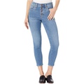 Madewell 9 High-Rise Skinny Crop Button Front in Dewey Wash