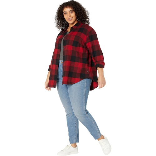 메이드웰 Madewell Plus Size Oversized Ex-Boyfriend Side Placket Buffalo Check