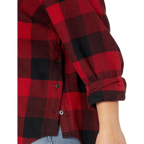 메이드웰 Madewell Plus Size Oversized Ex-Boyfriend Side Placket Buffalo Check