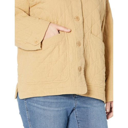 메이드웰 Madewell Plus Quilted Lightspun Cropped Shirt-Jacket