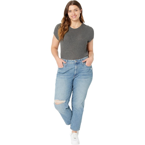 메이드웰 Madewell The Plus Mid-Rise Perfect Vintage Jean in Ainsdale Wash: Knee-Rip Edition