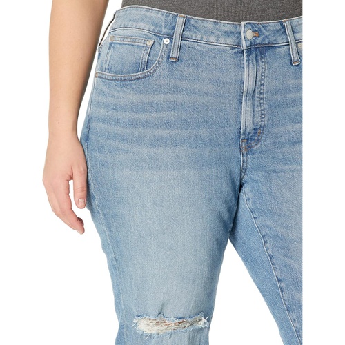 메이드웰 Madewell The Plus Mid-Rise Perfect Vintage Jean in Ainsdale Wash: Knee-Rip Edition