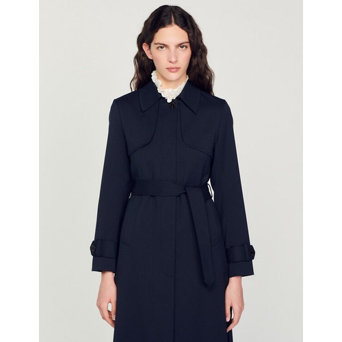 산드로 Sandro Trench coat with pleated inset