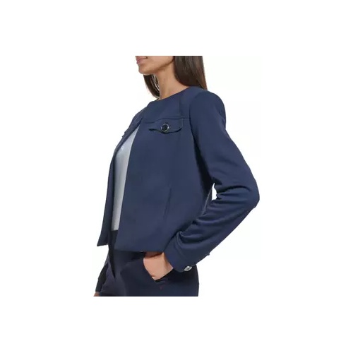 타미힐피거 Womens Long Sleeve Tweed Open Front Jacket