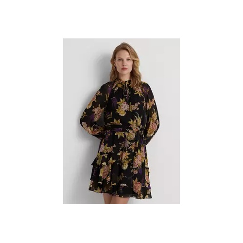 폴로 랄프로렌 Floral Belted Crinkle Georgette Dress