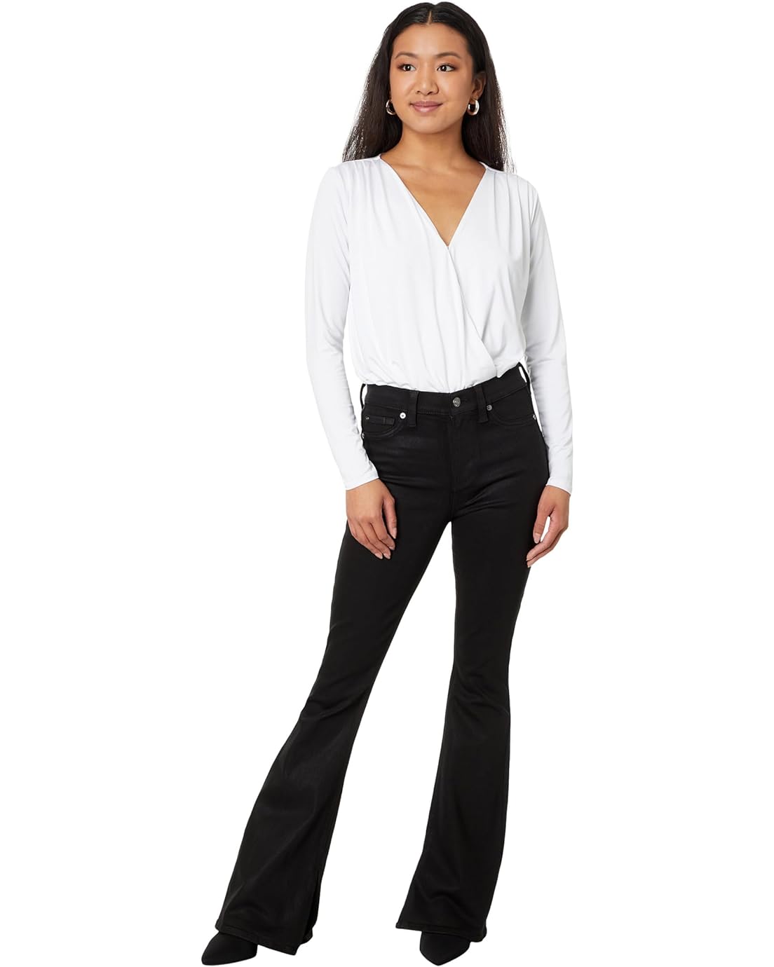  7 For All Mankind High-Waste Ali with Slit in Black