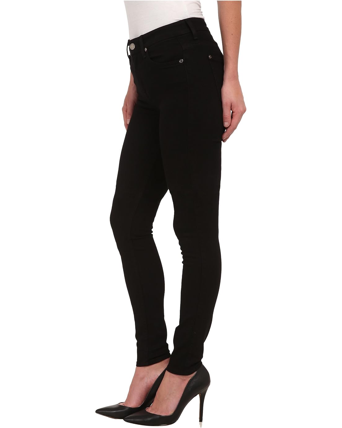  7 For All Mankind The Highwaist Skinny w/ Contour Waistband in Slim Illusion Luxe Black