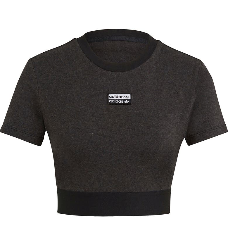 아디다스 adidas Originals Crop T-Shirt_BLACK MELANGE