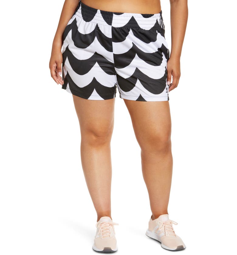 adidas Originals adidas x Marimekko Wave Print Primegreen Shorts_BLACK/ WHITE