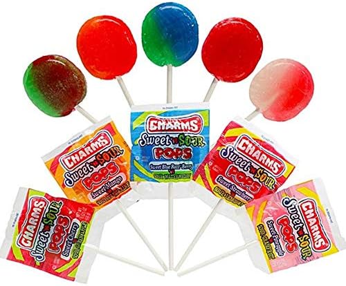 AllTopBargains 28 Pc Charms Sweet Sour Pops Lollipop Sucker Stick Candy Lollypops Party Favors