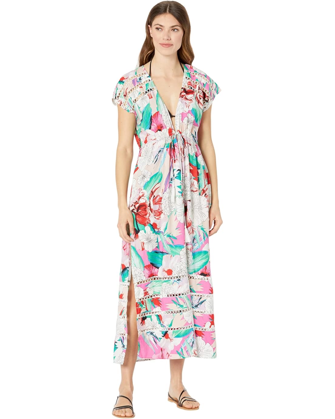 America & Beyond Amethyst Bloom Maxi Kimono