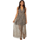 America & Beyond Leopard Maxi Dress Cover-Up