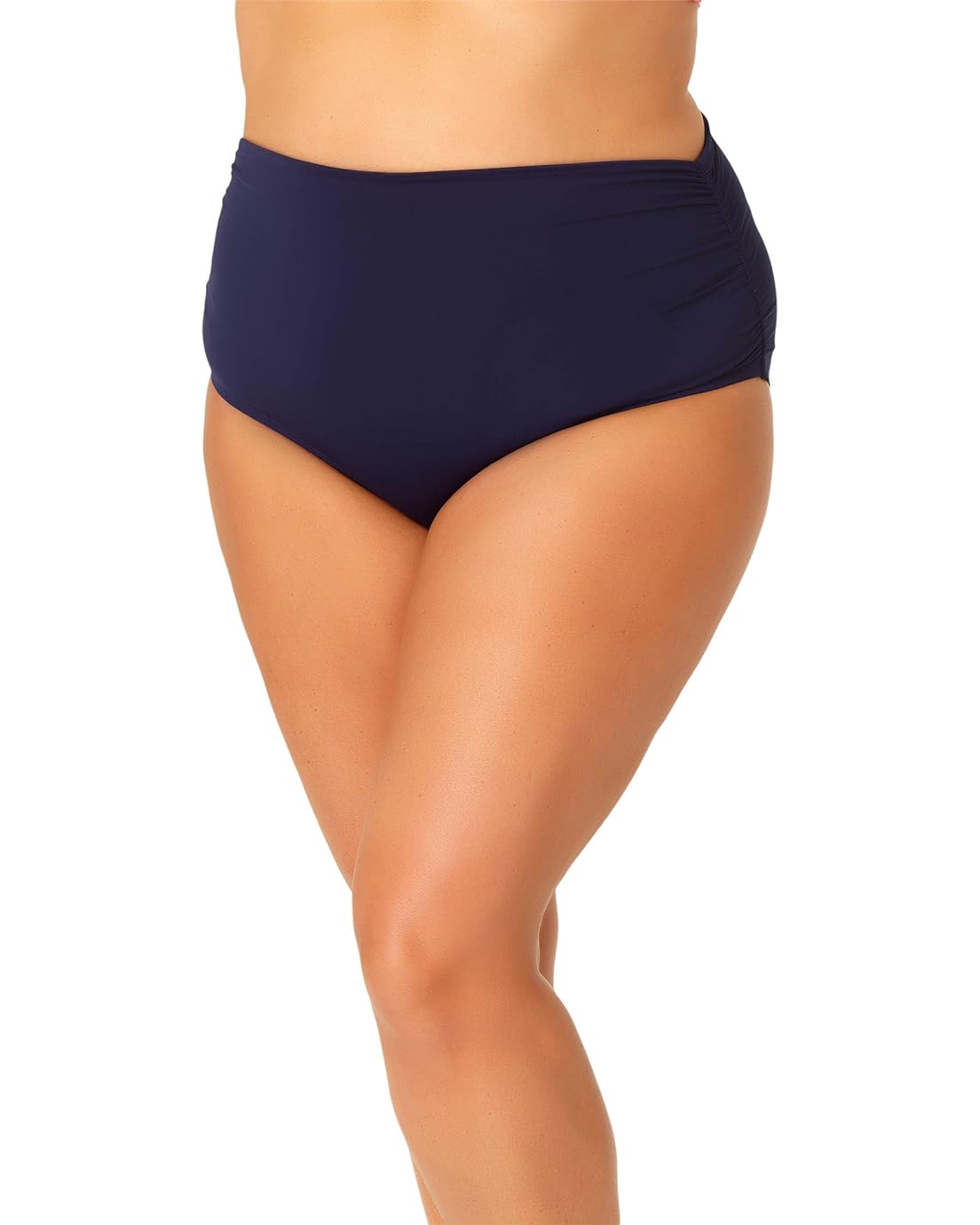 Anne Cole Plus Size Convertible Shirred High-Low Bottoms