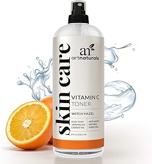 ArtNaturals Vitamin C Facial Toner - (8 Fl Oz / 236ml) - Organic Aloe Vera, Witch Hazel, Rose-Water - Hydrating Anti-Aging Cleanser and Pore Minimizer for Face - for Oily Skin and