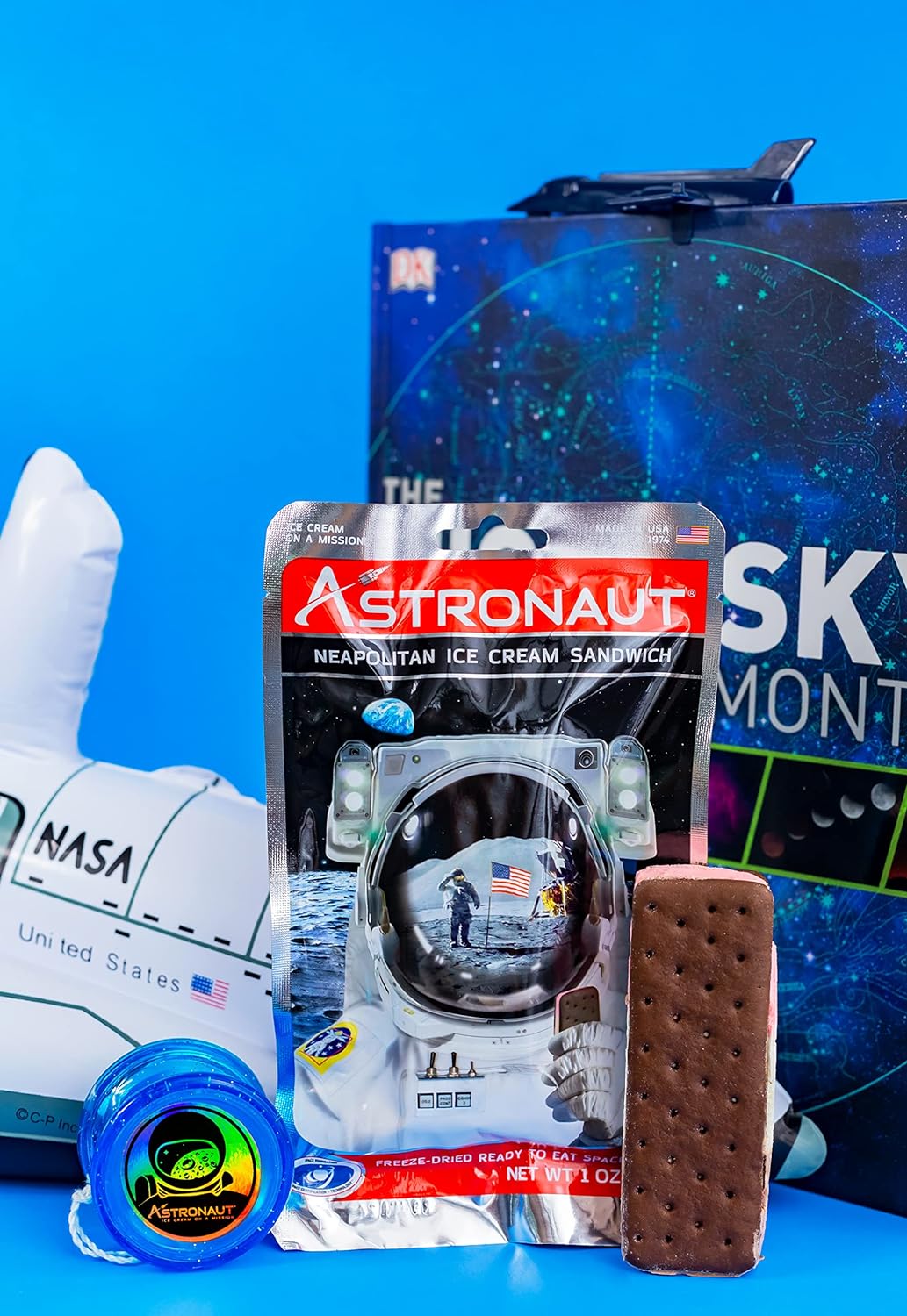  Astronaut Foods Freeze-Dried Ice Cream Sandwich, NASA Space Dessert, Neapolitan, 6 Count