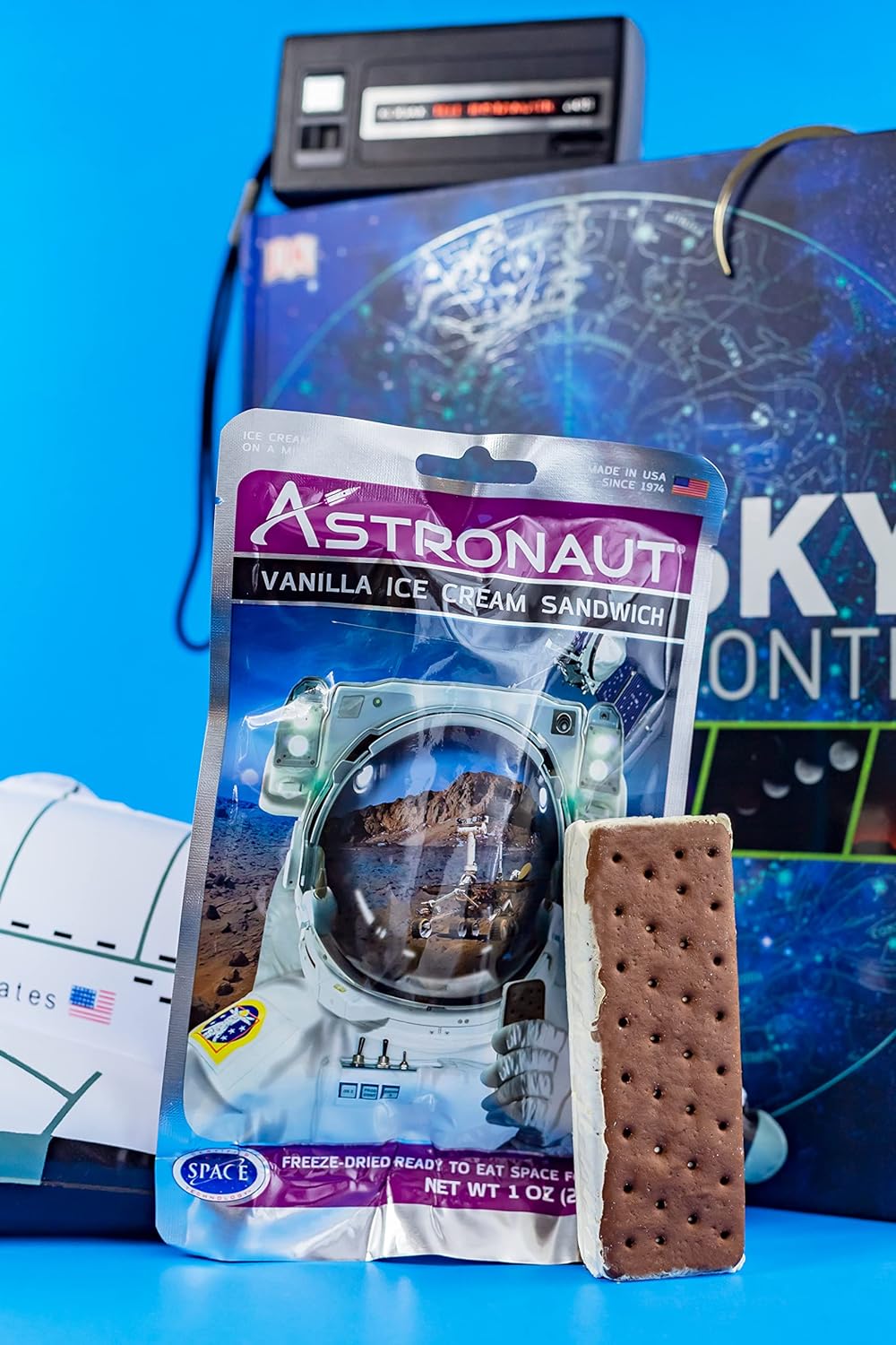  Astronaut Foods Freeze-Dried Ice Cream Sandwich, NASA Space Dessert, Vanilla, 6 Count