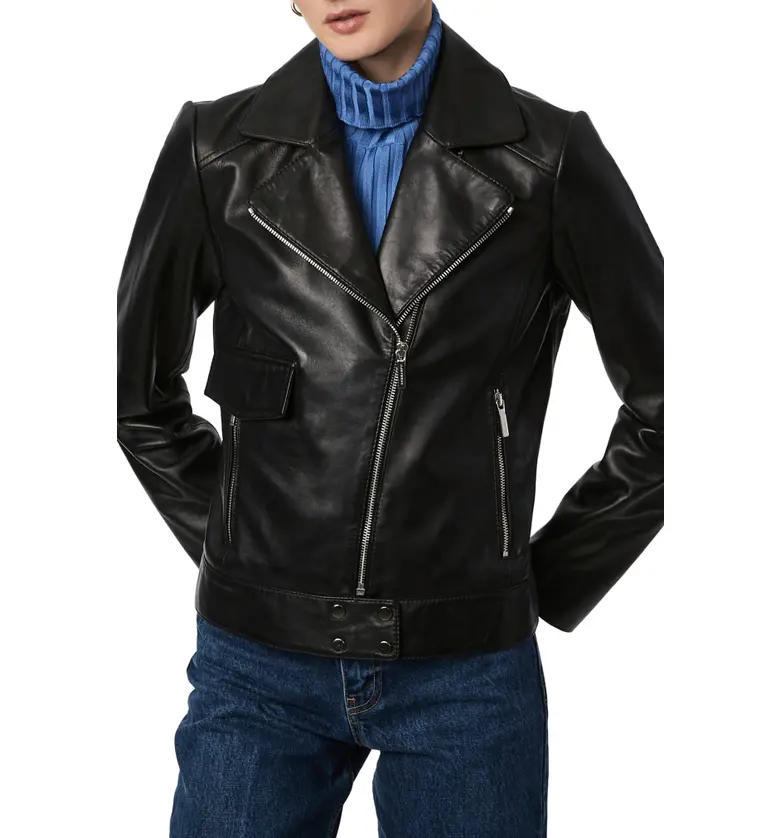 Bernardo Leather Moto Jacket_Black