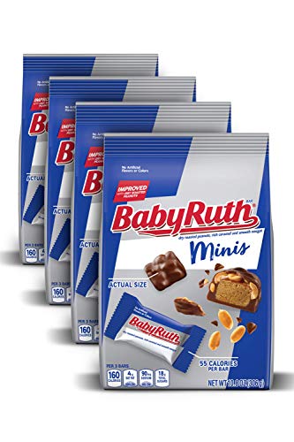 Baby Ruth Mini Milk Chocolate-y Candy Bars, Bulk Ferrero Candy, Perfect Easter Egg Basket Stuffers, 10.8 Ounce (Pack of 4)
