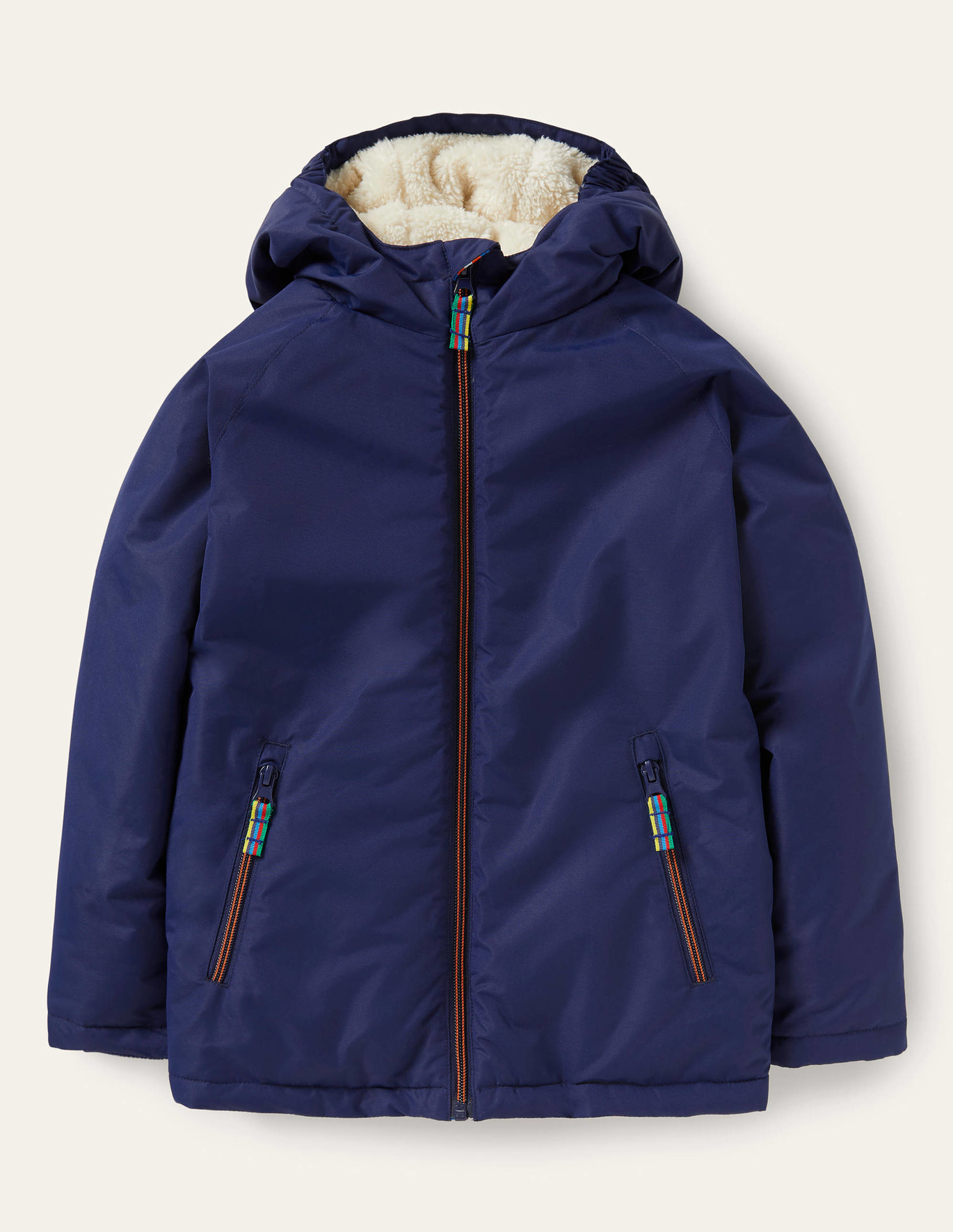 Boden Navy Sherpa-lined Anorak - College Navy