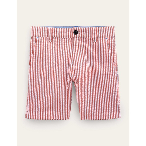 보덴 Boden Seersucker Chino Shorts - Jam Red/Ivory Stripe