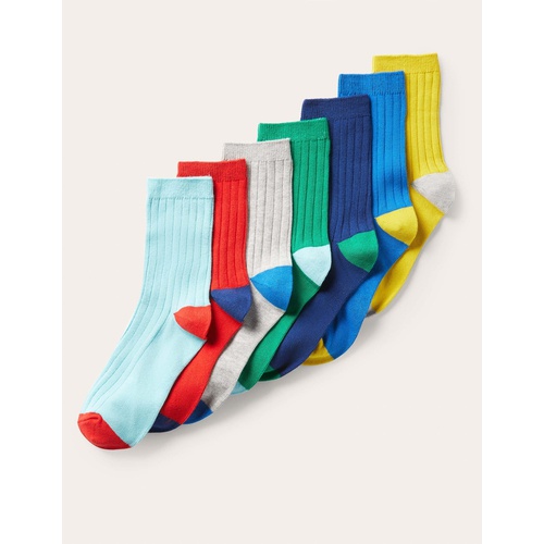 보덴 Boden Ribbed Socks 7 Pack - Multi