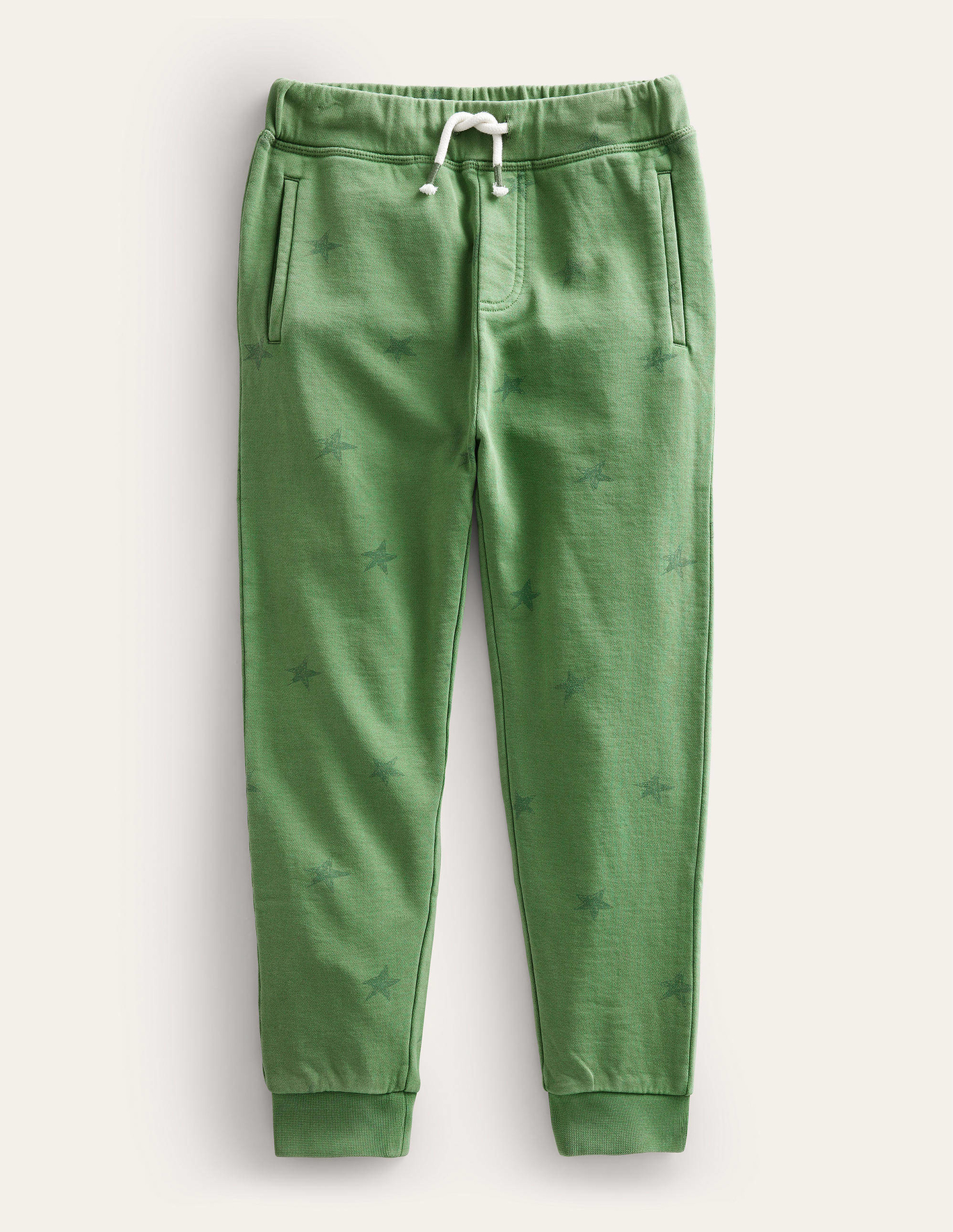 Boden Printed Garment Dye Joggers - Safari Green Scribble Star