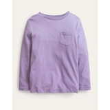Boden Long-sleeved Washed T-shirt - Misty Lavendar Purple