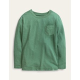 Boden Long-sleeved Washed T-shirt - Rosemary Green