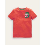Boden Super Stitch Slub T-shirt - Mandarin Orange Dinosaur