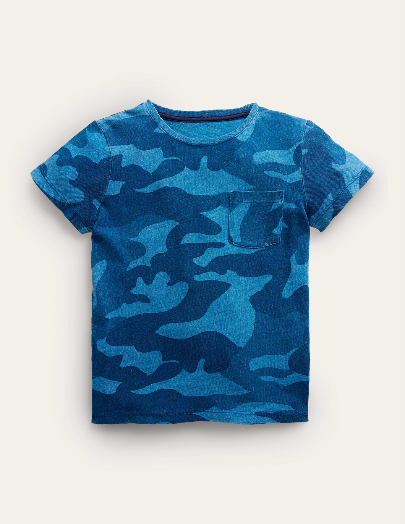Boden Printed Washed Slub T-shirt - Blue Camo