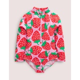Boden Long-sleeved Swimsuit - Tickled Pink Strawberries