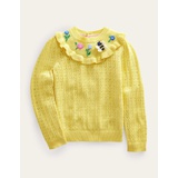Boden Pointelle Knit Top - Soft Lemon