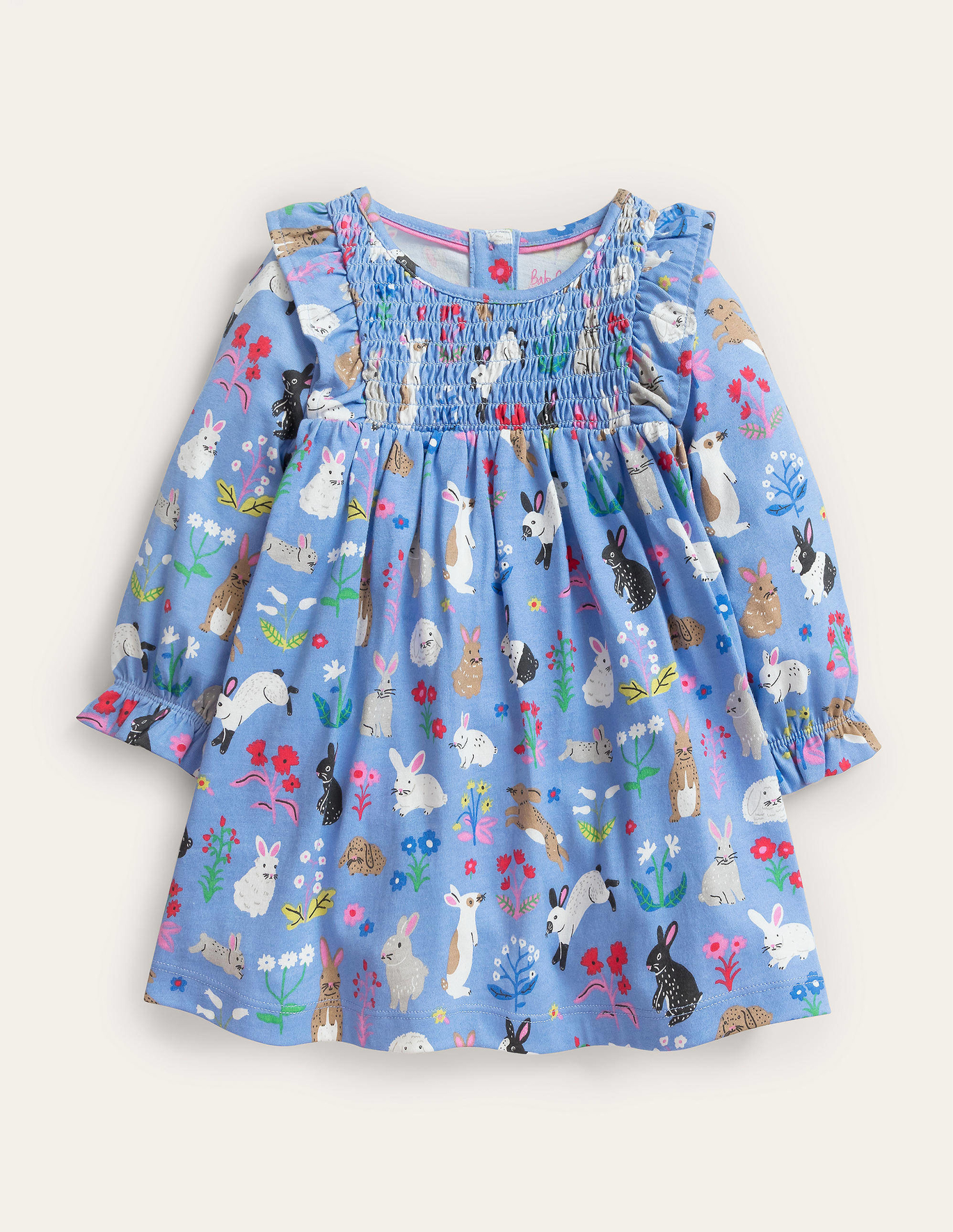 Boden Printed Jersey Dress - Vista Blue Bunnies