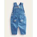 Boden Embroidered Woven Dungaree - Mid Chambray