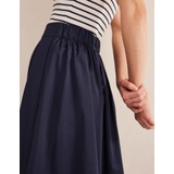 Boden Pleated Sateen Midi Skirt - Navy