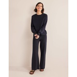 Boden Knitted Wide Leg Pants - Navy