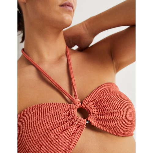 보덴 Boden Texture Trend Ring Bikini Top - Terracotta
