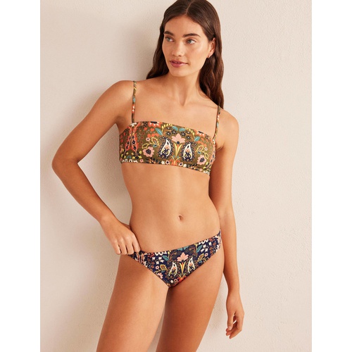 보덴 Boden Skinny Strap Bikini Top - Navy, Exotic Foliage