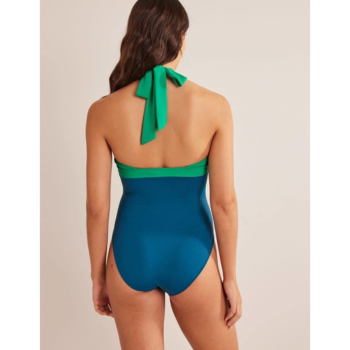 보덴 Boden Ithaca Halter Swimsuit - Oceanside Colourblock