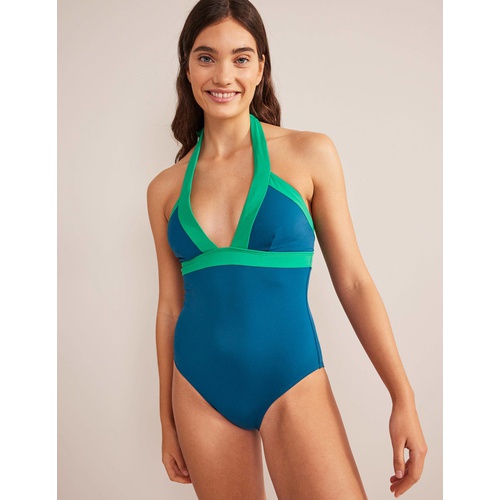 보덴 Boden Ithaca Halter Swimsuit - Oceanside Colourblock