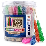 Boones Mill | XL Rock Crystal Candy Sticks | Assorted Flavors | 36 Count