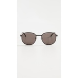 Bottega Veneta Full Metal Round Sunglasses