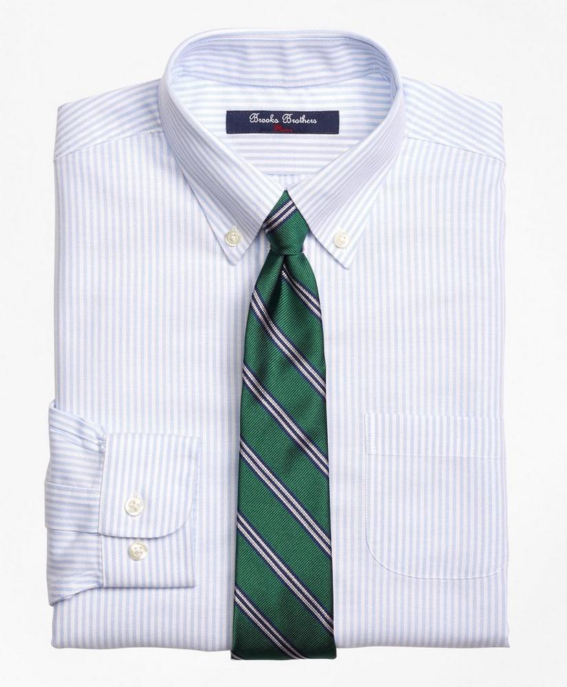 브룩스브라더스 Boys Non-Iron Supima Cotton Oxford Stripe Dress Shirt