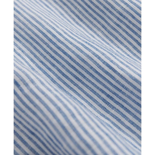 브룩스브라더스 Irish Linen Short Sleeve Candy Striped Sport Shirt