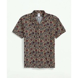 Cotton Short Sleeve Camp Collar Shirt In Batik-Inspired Floral Print