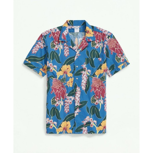 브룩스브라더스 Cotton Short Sleeve Camp Collar Shirt In Voyager Tropical Print