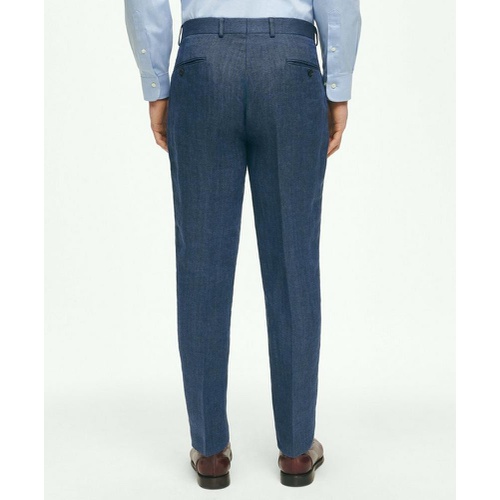 브룩스브라더스 Slim Fit Linen-Blend Herringbone Suit Pants